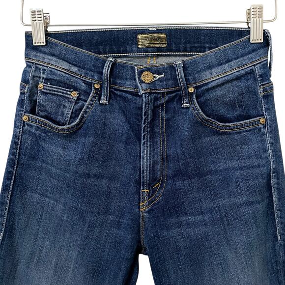 Mother Insider Crop Step Fray Jeans US 25 Not Rough Enough Blue Denim Raw Hem - Picture 8 of 14